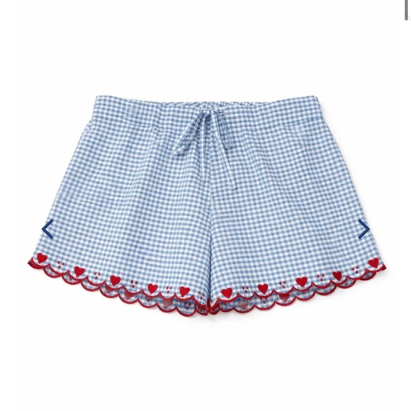 Erica Wilson Pants - NWT Erica Wilson Blue Gingham Scallop Hem Shorts